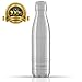 Ezisoul Insulated Stainless Steel Sports Water Bottle - No Leaks, Sweating or Toxins - Brushed Stainless Steel - 25oz