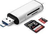 Masvoker SD / TF Card Reader with Micro USB OTG / USB C OTG Interface for PC / Android / USB C Devices