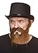 Mustaches Self Adhesive, Novelty, Nomad Fake Beard and Fake Mustache, False Facial Hair, Costume Accessory for Adults, Brown Color