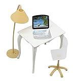 Aland Desk Laptop Lamp Chair Furniture Accessories for Dollhouse Kids Girl Toy Random Color