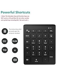 Bluetooth teclado numérico, 7lucky portátil inalámbrico Bluetooth 28 key numérico teclado extensiones para contabilidad financiera entrada de datos para smartphones, tablets, Surface Pro, Windows, computadora portátil y más