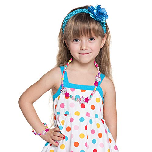 Hicdaw 18PCS Toddler Costume Jewelry Animal Friends Necklace Bracelet Set for Unicorn Party Favors Dress Up Gift for Girls - Thumbnail 6