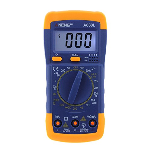 JDgoods Pocket Digital Multimeter Voltmeter Ammeter Ohmmeter Diode NPN PNP Multimeter Volt AC/DC Tester Mete (Blue) - Thumbnail 2