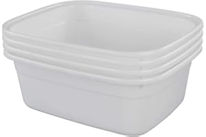 Lesbin 4-Pack 14 Quart Plastic Wash Basin/Dish Pan, White