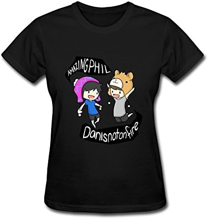 HOORIE Women's Dan And Phil Tshirts Black Small