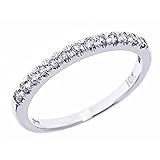 Pave Set Diamond Wedding Anniversary Band 10k White Gold (1/4 Cttw, I Color I Clarity)