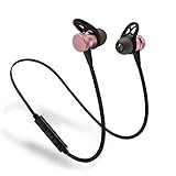 Wireless Bluetooth Headphones,Vincentius C4 Wireless In-Ear Noise Reduction earphone with Microphone Sweatproof Stereo Bluetooth Headset (Rose Gold)
