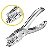 Hand Metal Single Hole Punchers One Hole Paper Heavy Duty Puncher for School, Home and Office (1/4 inch Hole)