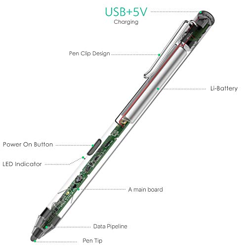Heiyo Active Stylus Pen, Auto Power Off Rechargeable Capacitive Digital