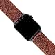 Ezzdo Replacement For Apple Watch Retro Carved Leather Bands, Handmade Bump Genuine Leather Replacement Strap Men Women Brown Bracelet For Iwatch 38mm 42mm Series 1/2/3 (Red Brown 38mm)