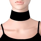 Cougar's Choice® Wide Plain Black Velvet Choker Necklace Suede Choker Necklace