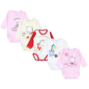 TupTam Baby Rompers met Lange Mouwen en Opdruk 5-Pack