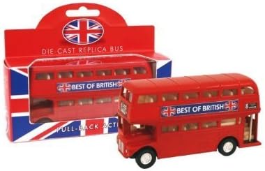 Die Cast Replica London Double Decker Red Bus Model with Pull Back Action by Diecast models