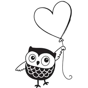 Download Amazon.com: Hampton Art Owl and Heart Balloon Wood Rubber Stamp: Arts And Crafts Supplies ...