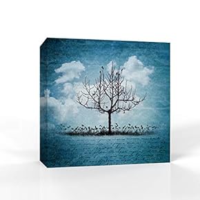 Canvas Wall Art - Trees Theme - Modern Home Art Stretched and Framed Ready to Hang - 12x12 inches