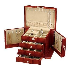 Amazon.com: Seya Burlwood Wooden Jewelry Box w/ Lock and ...