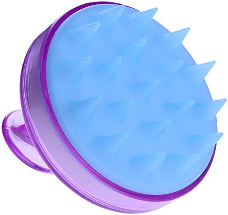 Sikiwind Silicone Head Shampoo Scalp Massage Brush Hair Scalp Washing Comb(Purple)