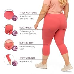 SATINA High Waisted Capri Leggings for Women