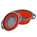 Enkousa Collapsible Colander 2 sets, Kitchen Foldable Silicone Strainer, Environmentally Friendly Non-Toxic Easy to Clean, 2 Sizes Including 8-inch and 9.5-inch. (Red)