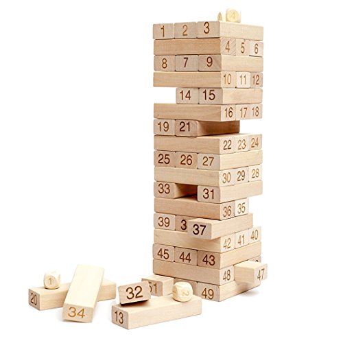 54 Pieces Tumbling Tower Wooden Building Blocks Stacking Game Buy