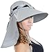 Tirrinia Wide Brim Flap Cap with Floral Ribbon for Women - Perfect for Beach, Gardening, Hiking, Fishing, Safari