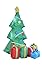 5 Foot Inflatable Christmas Tree with Gift Boxes Yard Garden Decoration