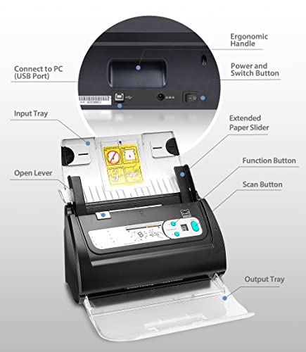 Plustek PSD300 Plus Document Scanner with ADF, Directly scan to Cloud, SharePoint, Office 365 and Built-in Barcode Recognition Function