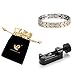 Rainso Mens Magnetic Titanium Steel 3 Power Elements Bracelet Chain Link with Free Removal Tool