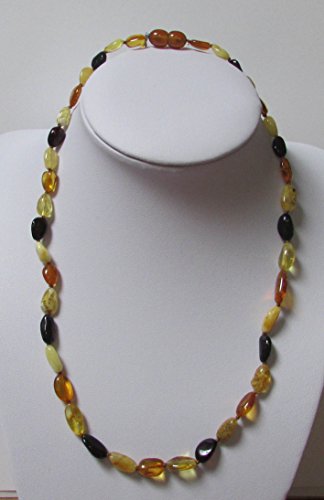 Adult multi colour baltic amber 44cm knotted oval and e…