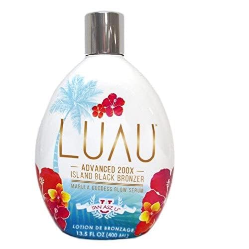 Tan Asz U Luau 200X Island Black Bronzer Tanning Lotion - Advanced Indoor Tanning Accelerator, 13.5 oz Dark Glow