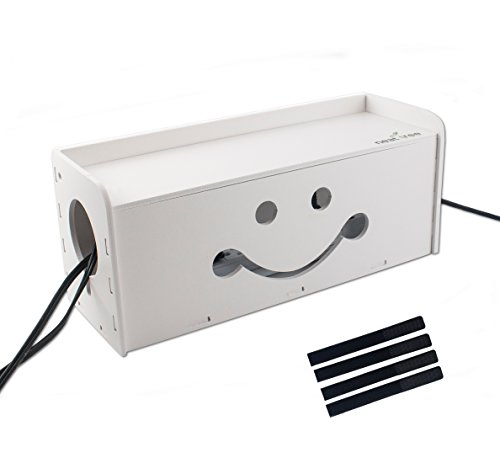 Cable Management Box Organizer Decorative Large With 4 Cable Ties