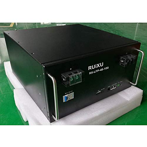 RUIXU LiFePO4 48V100Ah Lithium Iron Phosphate Battery Pack Light Weight LiFePO4 Complete Battery (BMS Included) for RV, Solar, Marine, and Off-Grid Applications