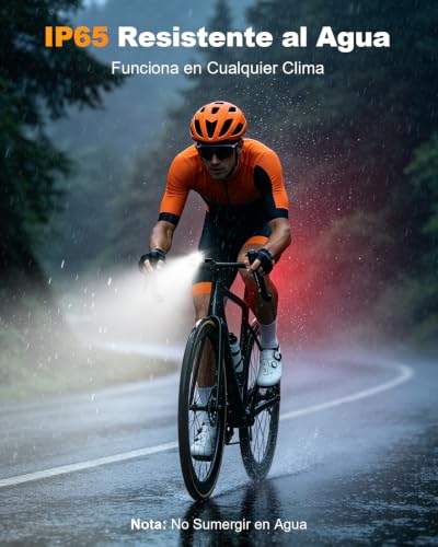 Mohard 1200LM Luz Bicicleta con 2 LED Alto Brillo, 2600mAh Recargable USB Luz Trasera Bicicleta, 3+5 Modos & Impermeable IP65, Luces Bicicleta Delantera y Trasera para Adultos Niños Carretera Montaña