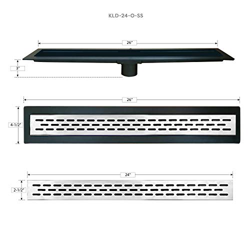36" x 60" Linear Shower Slope Kit Right with Drain and Stainless Steel