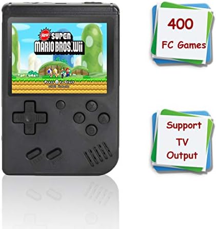 Handheld Game Console,3.0 Inch Portable Retro FC Game Console, 400 Classic Games Video Game Console Support TV,1 USB Charge Handy Game Player For Kids Adults Entertainment ,Kid Birthday Presents,BLACK