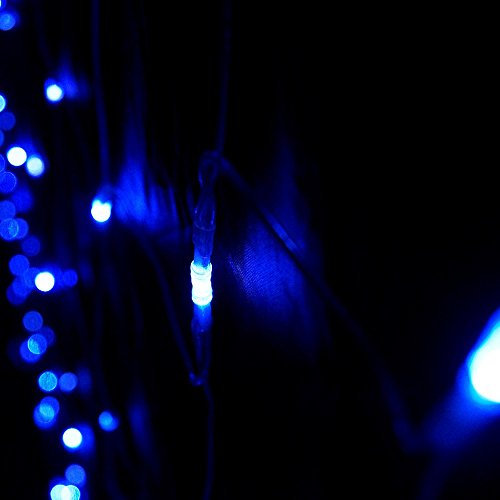 DOCHEER LED Net Mesh String Fairy Lights 204 LEDs, 6.56 Ft x 9.84 Ft,8 Modes, Blue Outdoor Transparency String Lights Waterproof Christmas Decorative Lights for Christmas Tree, Holiday, Party, Wedding - Thumbnail 3