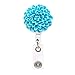 3 Pack Flower Retractable Badge Holder, Colorful Cute Badge Reel Clip for Women Card Holders, 3 Pack(Pink+Rose red+Blue)