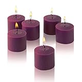 Light In The Dark Purple Votive Candles - Box of 12 Unscented Candles - 10 Hour Burn Time - Candles for Weddings, Parties, Spas and Decorations