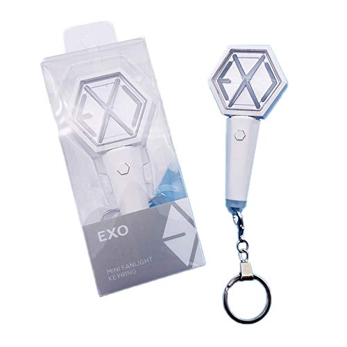 Heyu-Lotus Kpop EXO Official Mini Fanlight Keyring Light Stick Keychain Led Lamp Stick Concert Lamp Lightstick Fluorescent Stick