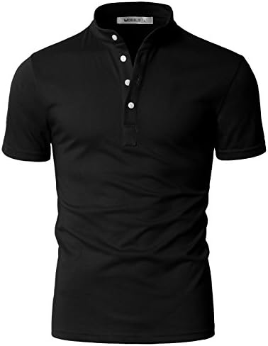DANDYCLO Men's Henley Neck Casual Short Sleeve Polo Button T-Shirt