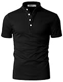 DANDYCLO Men's Henley Neck Casual Short Sleeve Polo Button T-Shirt