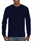 Gildan Ultra Cotton 6 oz. Long-Sleeve T-Shirt, Large, NAVY