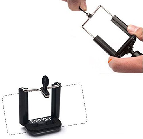Selfie Bluetooth Wireless Camera Remote Control Shutter for Apple IOS & Android Cell Phones + IVATION Universal Cell Phone Tripod Mount Adapter with 1/4x20 Standard Tripod Thread For Samsung Galaxy, Note 5, Note 4, Note 3, Note 2, LG G5, G4, G3, G2, & Mos