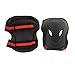Allnice Alien 6 in 1 Thicken Skateboard Cycling Roller Skating Outdoor Sport Blading Elbow Knee Wrist Protective Gear Pads Safety Gear Pad Guard for Adult & Child Kid Use - Red+Black Color (M Size)