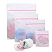ELValley Mesh Laundry Bags, Set of 5 Bra Lingerie Wash Bag Travel Wash Bag for Bras, Delicates, Blouse, Hosiery, Stocking, Underwear (Multi-Size, White)