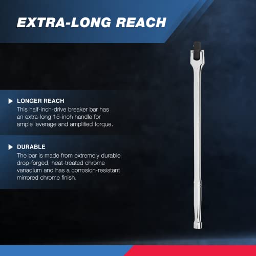 Neiko 00206A 1/2" Breaker Bar, 1/2Inch Drive 24Inch Breaker Bar, Flex