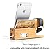 Apple Watch and iphone Charging Station Bamboo Wood Charger Stand Charging dock for iwatch iphone 7 6 6s plus 5 5s 5c with 3 USB Ports
