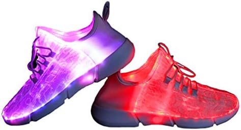 HBGiSi Fiber Optic LED Shoes Light Up Shoes for Women Men USB Charging Flashing Luminous Fashion Sneaker