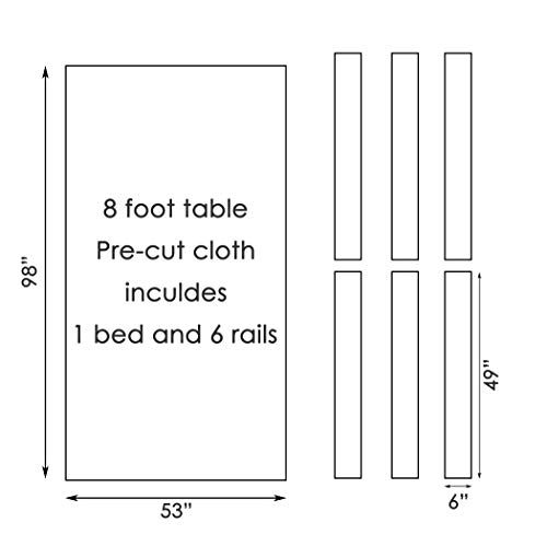 CPBA Competition Worsted Professional Pool Table Cloth - Fast Speed High Accuracy Pre-Cut Bed and Rails ([Competition Grade] Black, 8' Pool Table) - Thumbnail 2