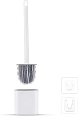 Ibergrif M34151-3 Silicone Toilet Brush with Holder Deep Cleaning Flat Brush